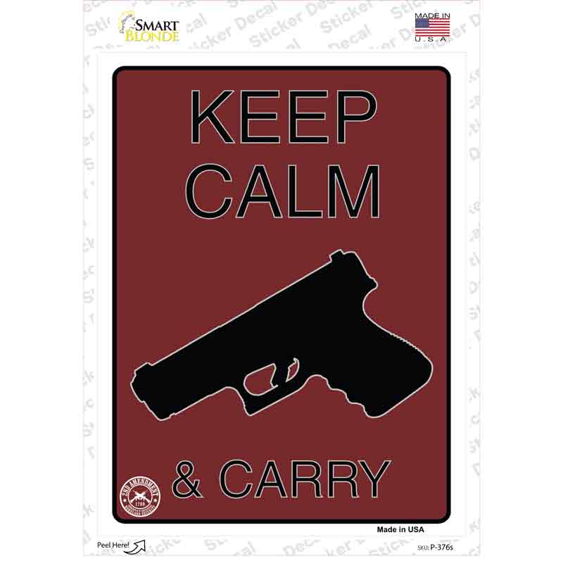 Keep Calm & Carry Novelty Rectangle Sticker Decal Small