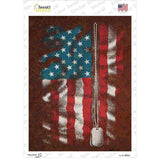 American Flag With Dog Tags Novelty Rectangle Sticker Decal