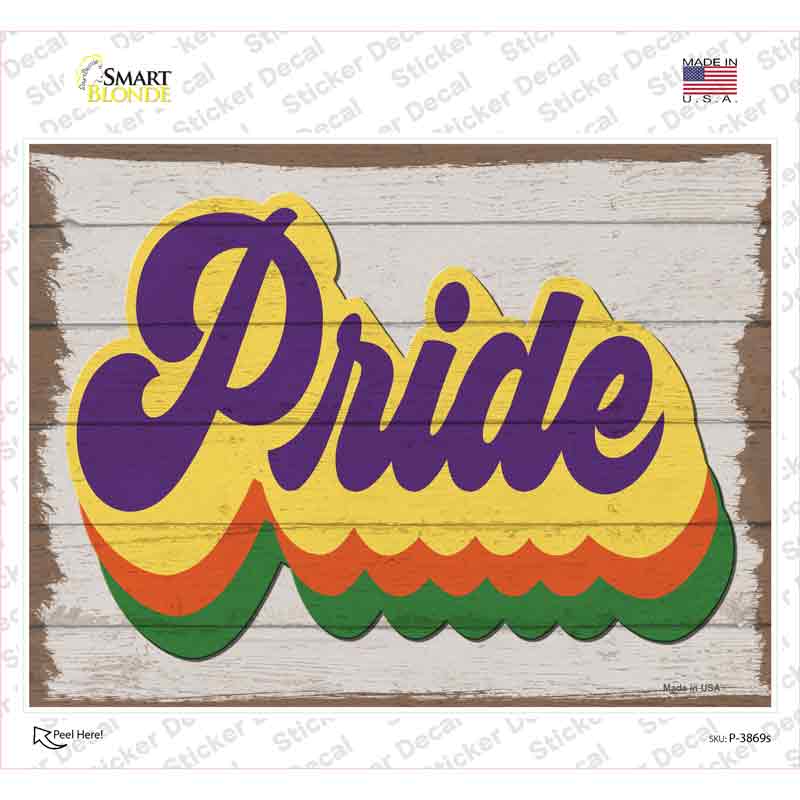 Pride Rainbow Novelty Rectangle Sticker Decal Small