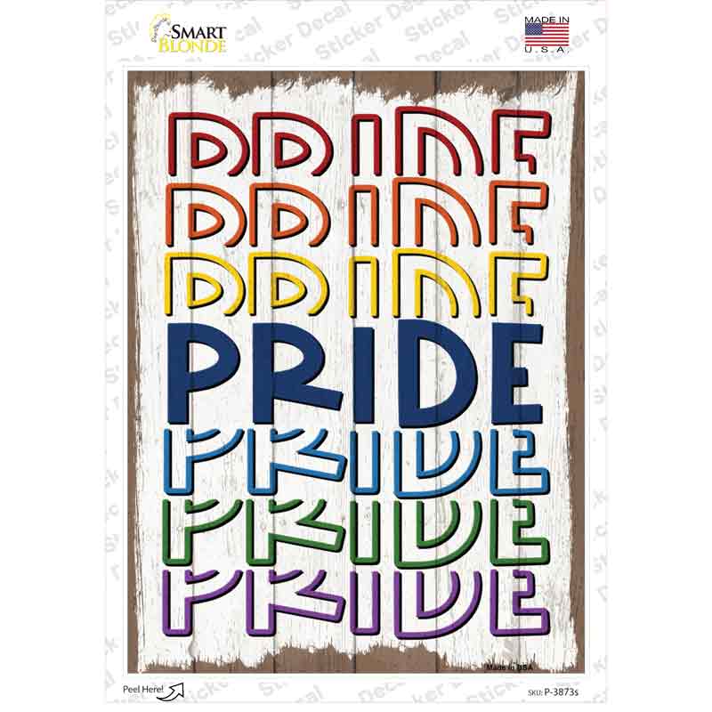 Rainbow Pride Novelty Rectangle Sticker Decal Small