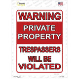 Trespassers Will Be Violated Novelty Rectangle Sticker Decal Small