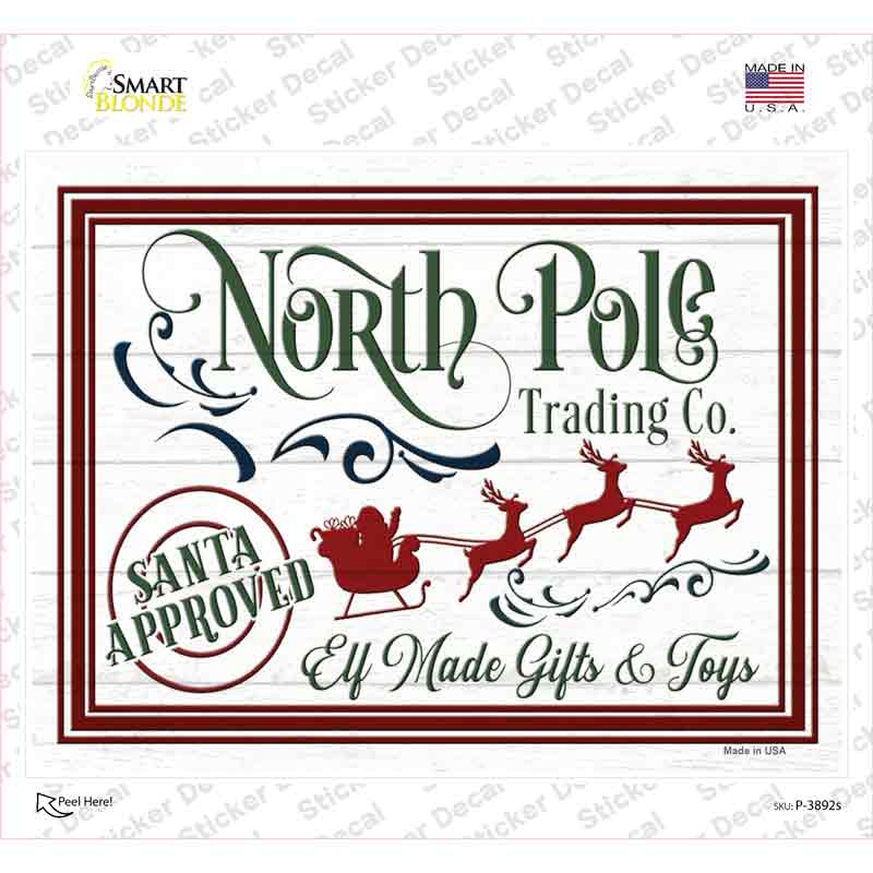 North Pole Trading Co Novelty Rectangle Sticker Decal Small