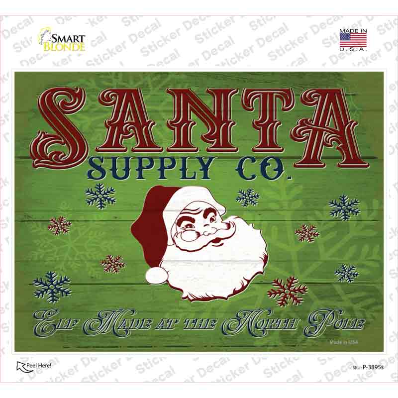 Santa Supply Co Novelty Rectangle Sticker Decal Small