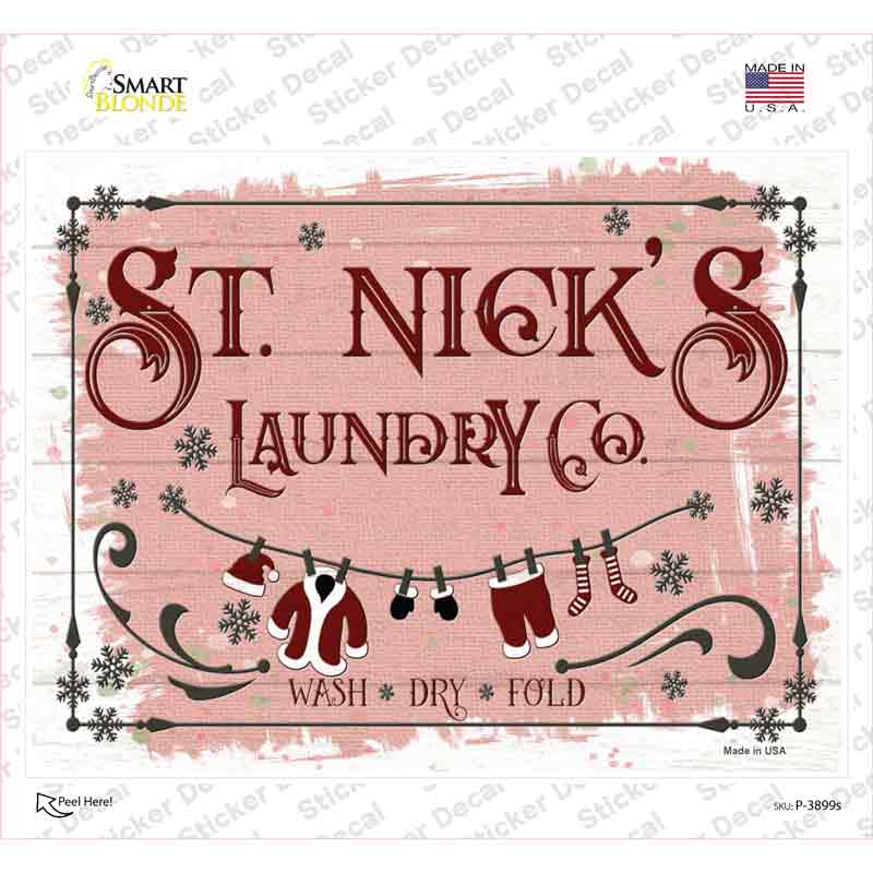 St Nicks Laundry Co Novelty Rectangle Sticker Decal Small