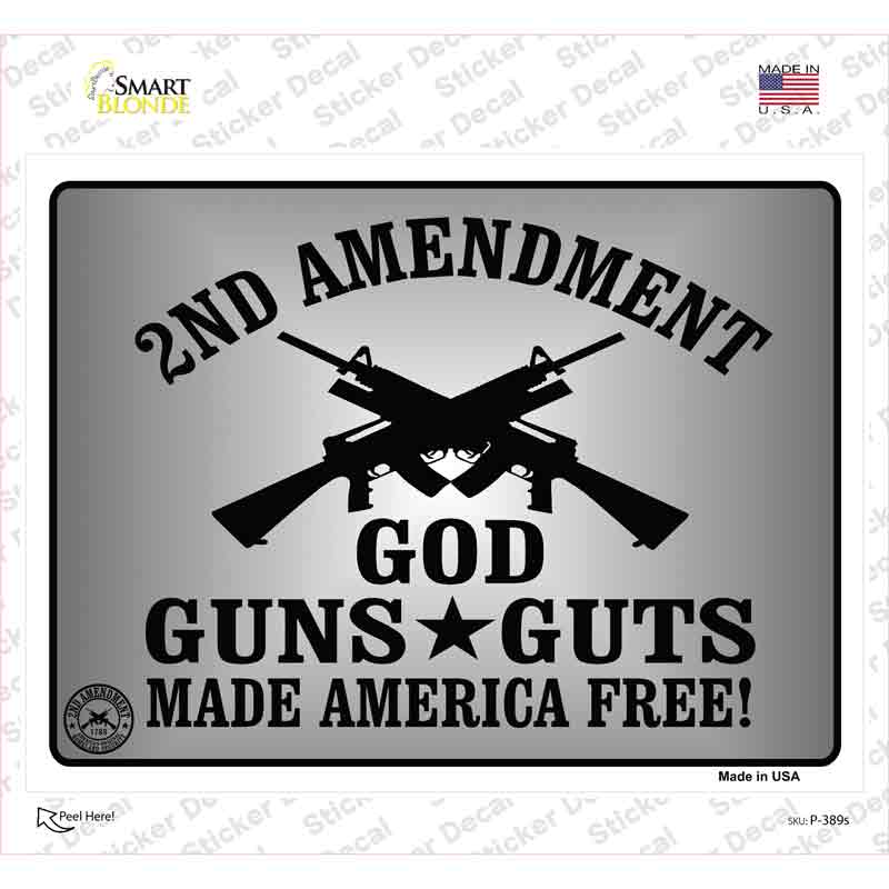 God Guns Guts Novelty Rectangle Sticker Decal Small