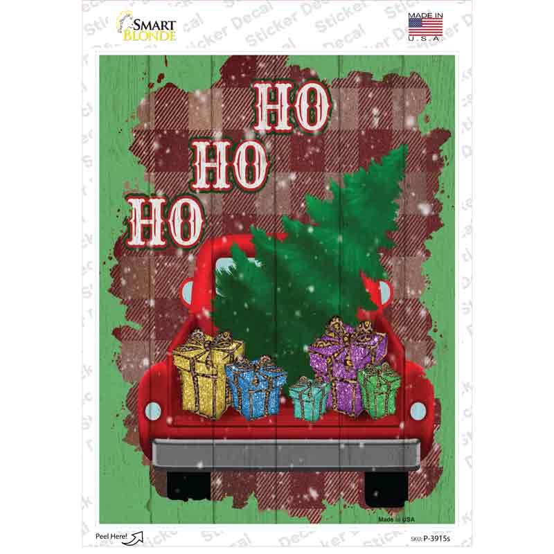 Ho Ho Ho Truck Novelty Rectangle Sticker Decal Small