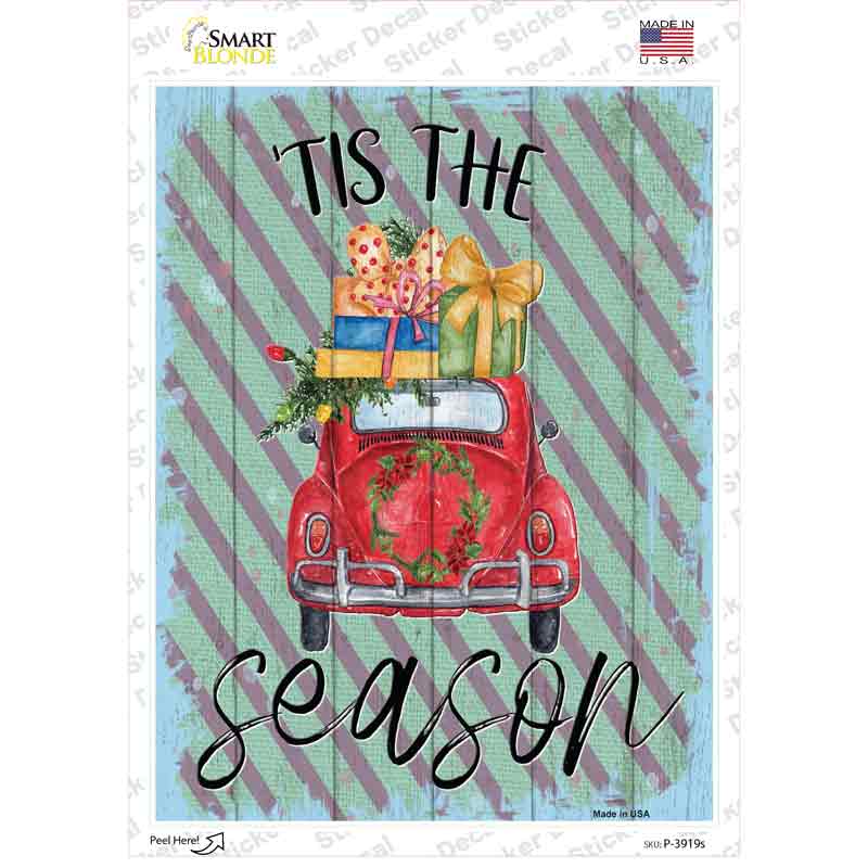 Tis The Season Car Novelty Rectangle Sticker Decal Small