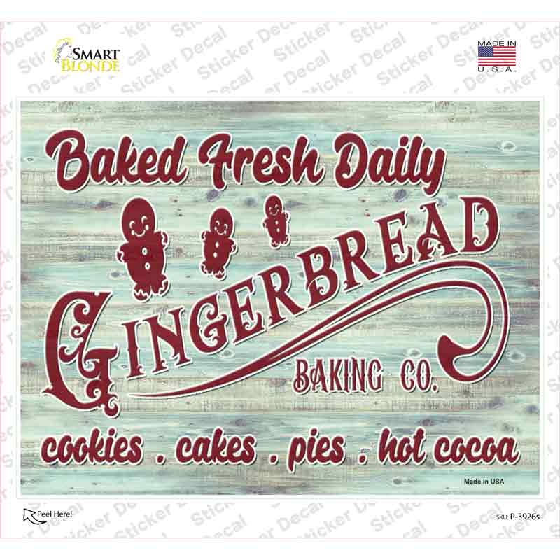 Gingerbread Baking Co Novelty Rectangle Sticker Decal Small