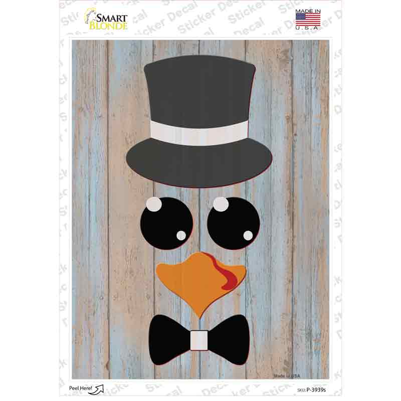 Penguin Face Novelty Rectangle Sticker Decal Small