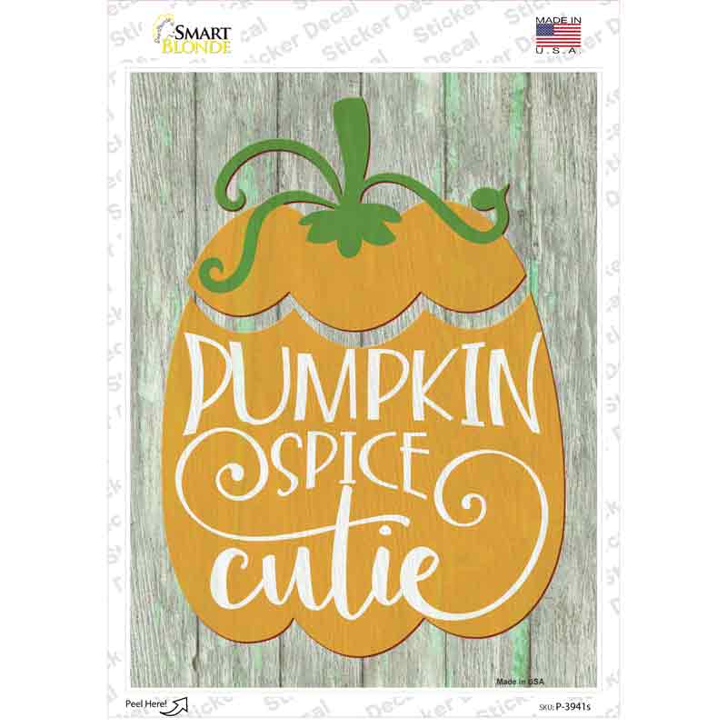 Pumpkin Spice Cutie Novelty Rectangle Sticker Decal Small