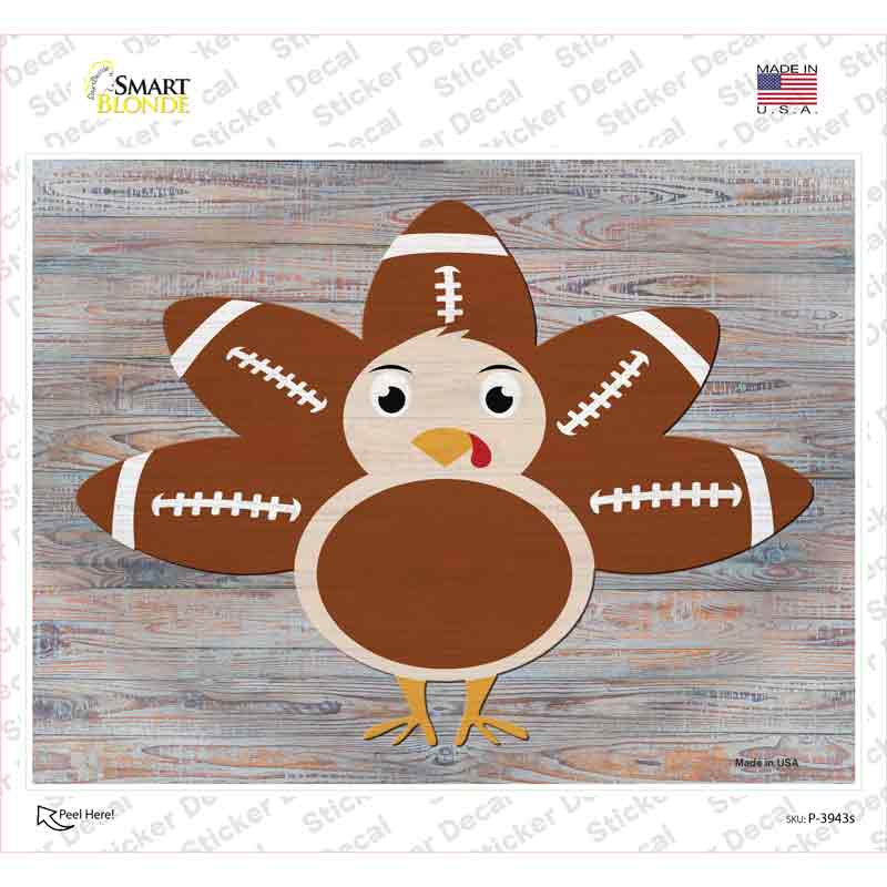 Football Turkey Novelty Rectangle Sticker Decal Small