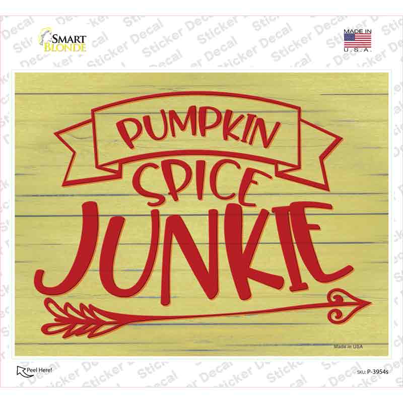 Pumpkin Spice Junkie Novelty Rectangle Sticker Decal Small