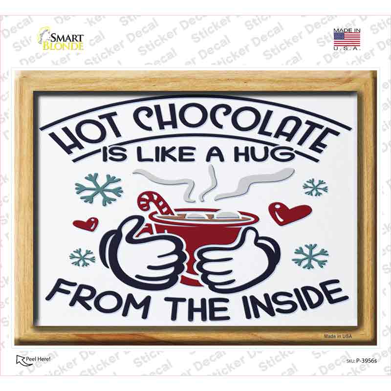 Hot Chocolate Hug Novelty Rectangle Sticker Decal Small