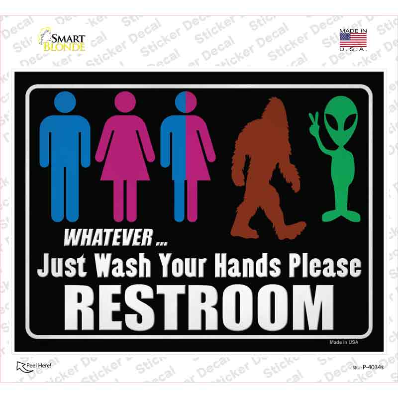 Just Wash Your Hands Please Novelty Rectangle Sticker Decal Small