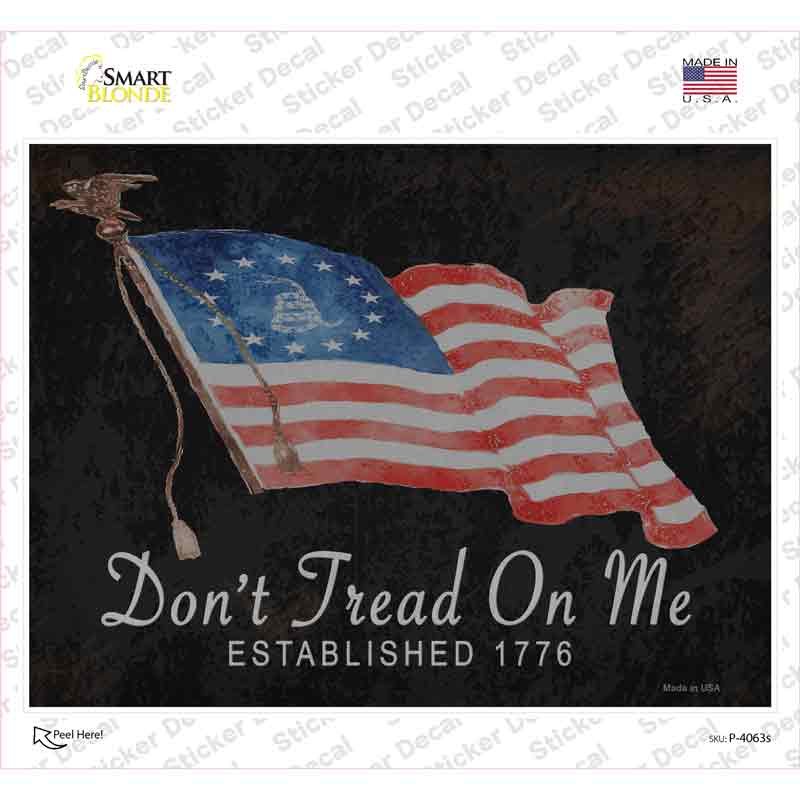 Dont Tread on Me Est 1776 Novelty Rectangle Sticker Decal Small