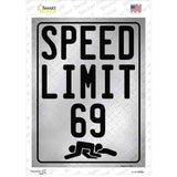 Speed Limit 69 Novelty Rectangle Sticker Decal