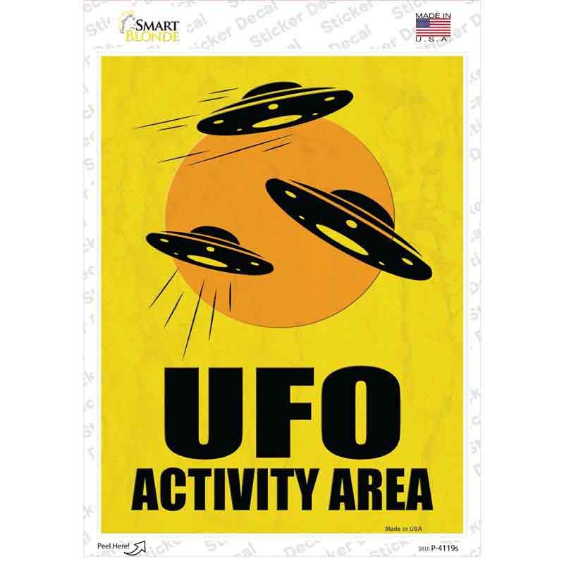 UFO Activity Area Novelty Rectangle Sticker Decal Small