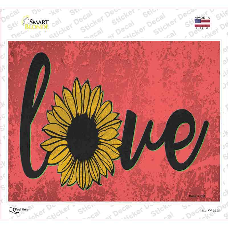 Love Sunflower Novelty Rectangle Sticker Decal Small