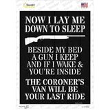 Beside My Bed A Gun I Keep Novelty Rectangle Sticker Decal Small