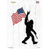 Squatch American Flag Novelty Rectangle Sticker Decal Small