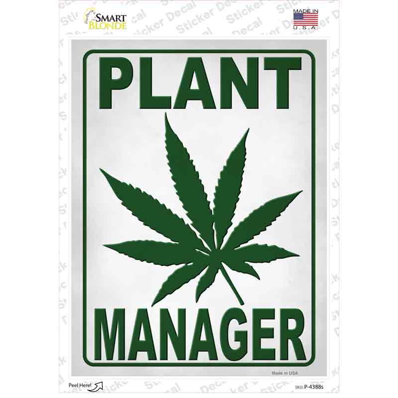 Plant Manager Novelty Rectangle Sticker Decal Small