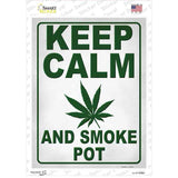 Keep Calm Smoke Pot Weed Novelty Rectangle Sticker Decal Small