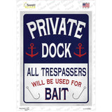 Private Dock Novelty Rectangle Sticker Decal