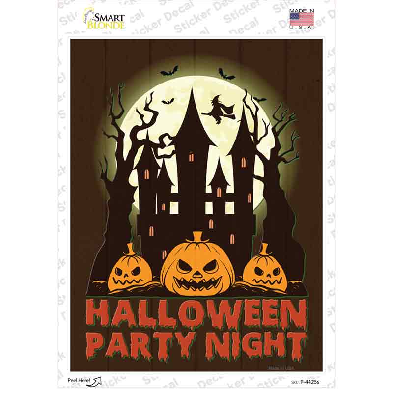 Halloween Party Night Novelty Rectangle Sticker Decal Small