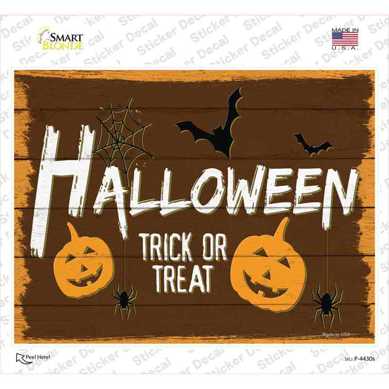 Halloween Trick or Treat Novelty Rectangle Sticker Decal Small