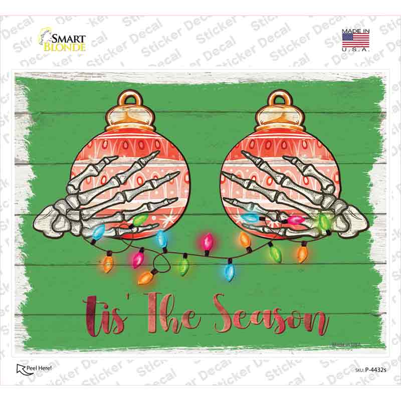 Tis the Season Ornaments Novelty Rectangle Sticker Decal Small