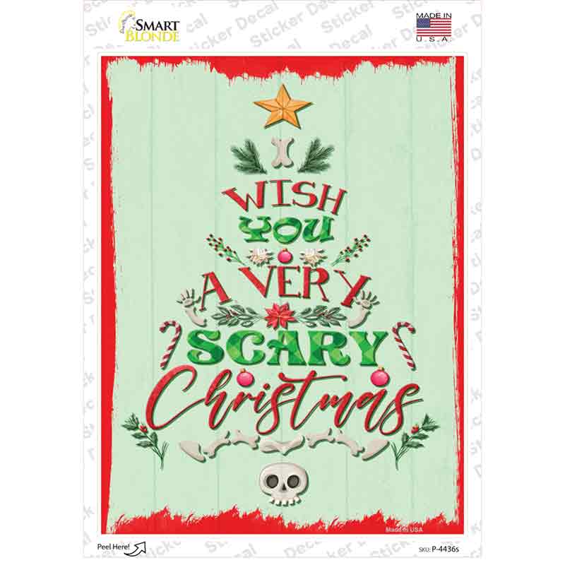 Very Scary Christmas Novelty Rectangle Sticker Decal Small