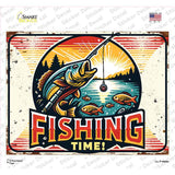 Fishing Time Novelty Rectangle Sticker Decal P-4466s