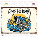 Gone Fishing Novelty Rectangle Sticker Decal P-4468s