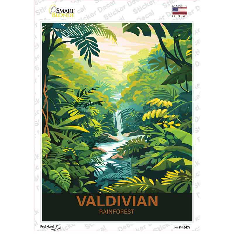 Valdivian Rainforest Novelty Rectangle Sticker Decal P-4547s