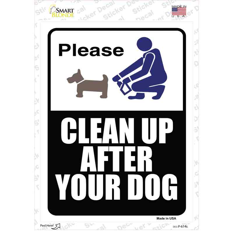 Clean After Your Dog Novelty Rectangle Sticker Decal Small