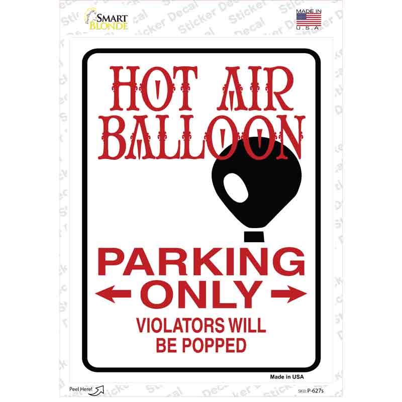 Hot Air Balloon Novelty Rectangle Sticker Decal