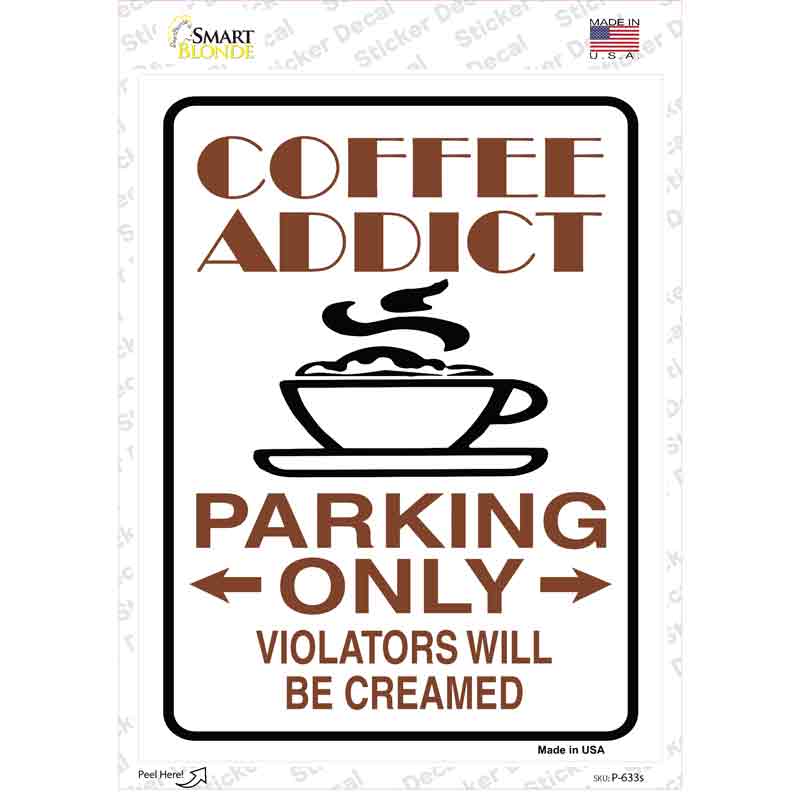 Coffee Addict Novelty Rectangle Sticker Decal Small