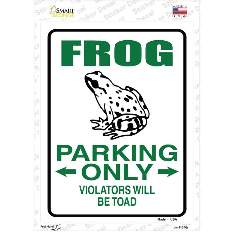 Frog Only Novelty Rectangle Sticker Decal Small