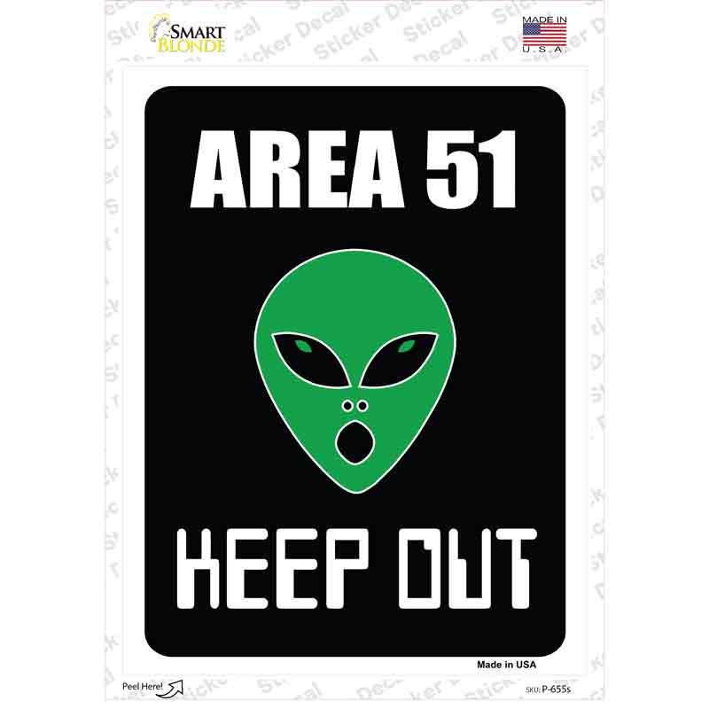 Area 51 Keep Out Novelty Rectangle Sticker Decal Small