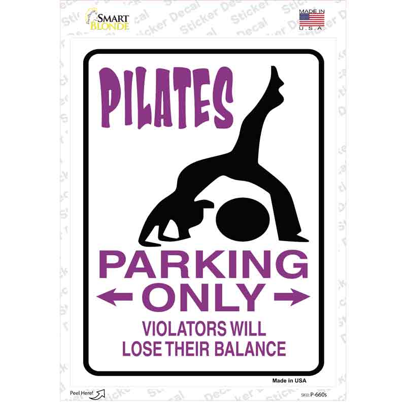 Pilates Only Novelty Rectangle Sticker Decal