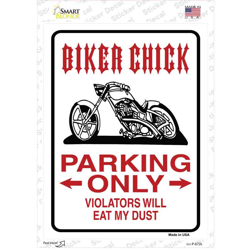 Biker Chick Only Novelty Rectangle Sticker Decal Small