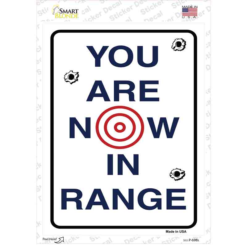 You Are Now In Range Novelty Rectangle Sticker Decal