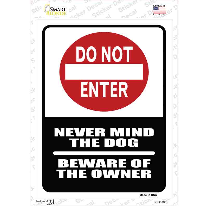 Do Not Enter Novelty Rectangle Sticker Decal Small