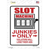 Slot Machine Junkies Only Novelty Rectangle Sticker Decal