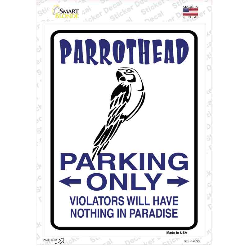 Parrothead Parking Novelty Rectangle Sticker Decal Small