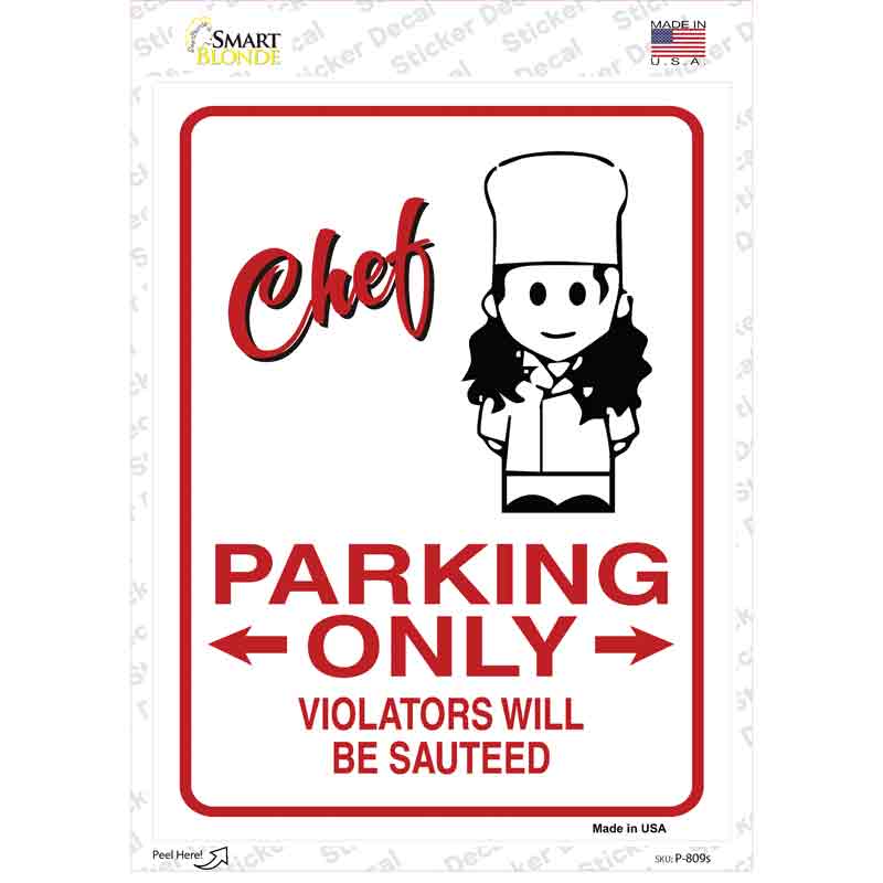 Chef Only Violators Novelty Rectangle Sticker Decal Small