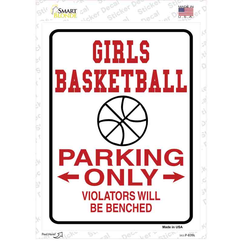 Girls Basketball Only Novelty Rectangle Sticker Decal