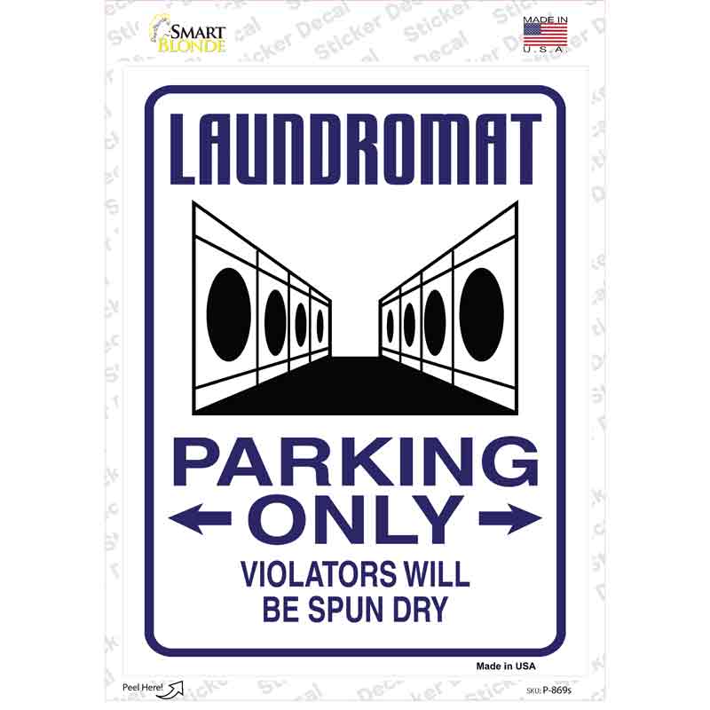 Laundromat Parking Spun Dry Novelty Rectangular Sticker Decal