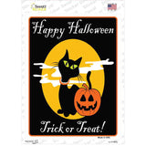 Happy Halloween Black Cat Novelty Rectangle Sticker Decal Small