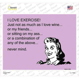 I Love Exercise Novelty Rectangle Sticker Decal